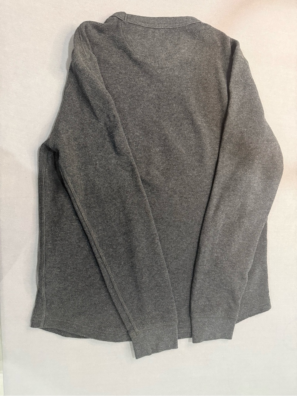 American Eagle Super Soft Men's‎ Gray Logo Knit Crew Neck Long Sleeve T-Shirt S - Picture 4 of 4